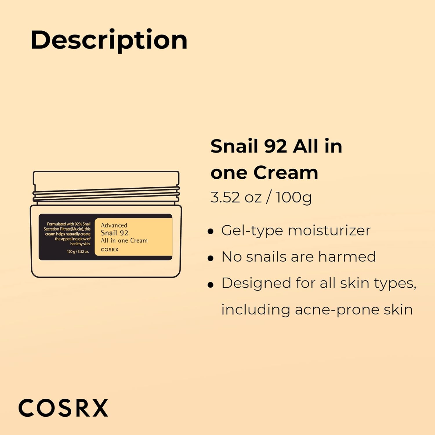 COSRX Advanced Snail 92 All in one Cream (100ml)